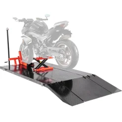 VEVOR Motorcycle Lift Table, 1500lbs Weight Capacity, Pneumatic Motorcycle Jack, 8.6-31 in Height Range, Heavy Duty Bike Repair Stand with Removable Workbench, Repair Platform for ATVs, Dirt Bike