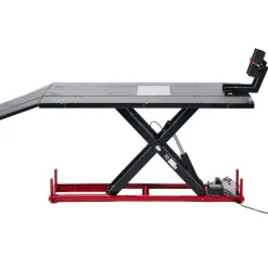 VEVOR Motorcycle Lift Table, 1500 lbs Capacity, Electric Hydraulic Pump with Scissor Lift Jack, Wheel Chock, 9.05