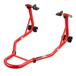 VEVOR Motorcycle Rear Wheel Stand, 850 LBS Load Capacity Heavy Duty Rear Wheel Stand with U + L Fork Swingarm Spool, Adjustabe Motorcycle Lift Jack Stand, for Suzuki Yamaha Honda Kawasaki, Red