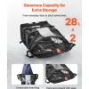 VEVOR Motorcycle Saddlebag, 56 L (28 L x 2) Large Capacity Side Saddle Bag Compatible with Most Motorcycles, Waterproof Fabric Outdoor Sports Motorbike Luggage Storage with Detachable Inner Bag, Black