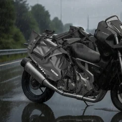 VEVOR Motorcycle Saddlebags, 28 L (14 L x 2) Large Capacity Side Saddle Bags Compatible with Most Motorcycles, Waterproof Outdoor Sports Motorbike Luggage Storage Shoulder Bag with Bottom Strap, Black
