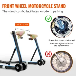 VEVOR Motorcycle Stand Lift, 850lbs Front Rear Combo Stand Lift Stand, Front and Rear Wheel Fork Stand, U+L Fork Swingarm Spool, Compatible with Most Yamaha Honda Kawasaki Suzuki Motorcycles, Black