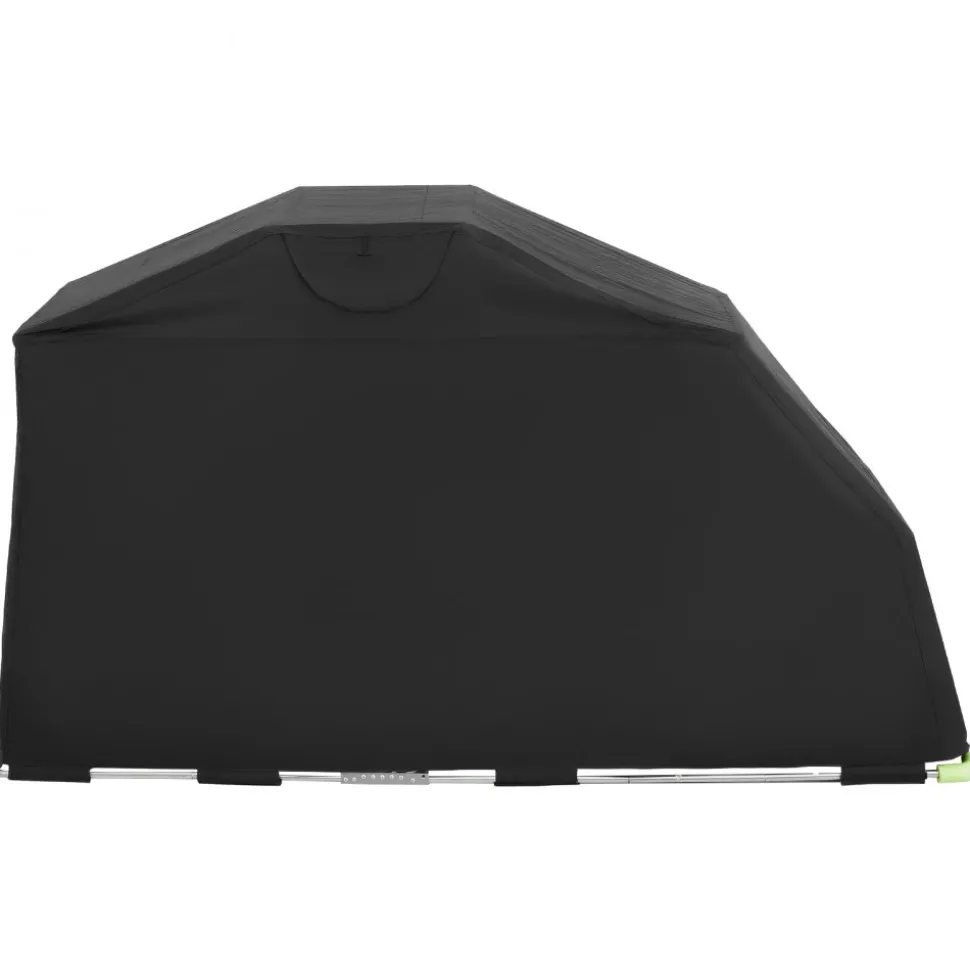 VEVOR Motorcycle Storage Shelter with Security Lock, 600D Oxford Flip-Up Garage Tent, Heavy-Duty All-Weather Motorcycle Cover with Ventilation Windows, 110 x 43 x 63 in Outdoor Vehicle Shelter, Black