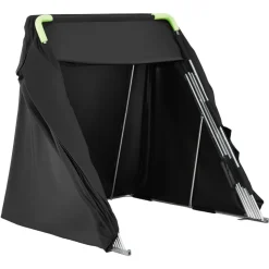 VEVOR Motorcycle Storage Shelter with Security Lock, 600D Oxford Flip-Up Garage Tent, Heavy-Duty All-Weather Motorcycle Cover with Ventilation Windows, 136x54x75 in Outdoor Vehicle Shelter, Black