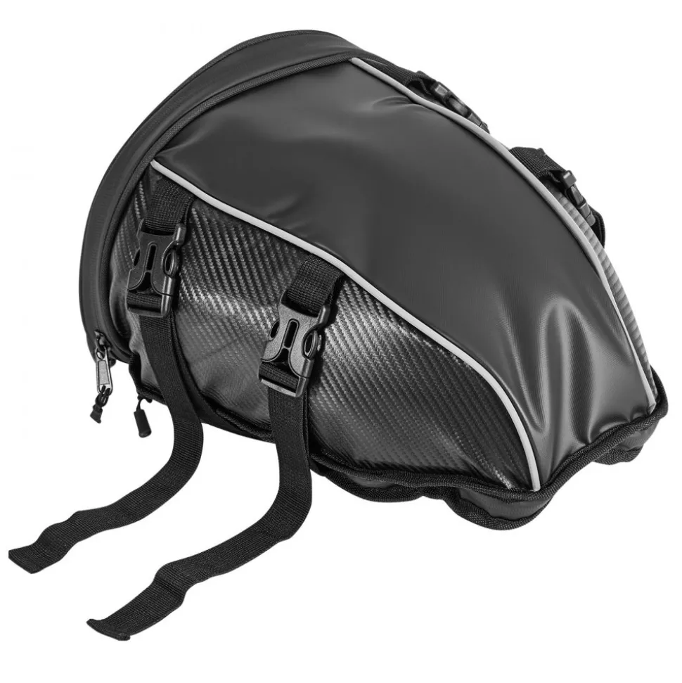 VEVOR Motorcycle Tail Bag, 10 L Motorcycle Rear Seat Bag with Waterproof Rain Cover, Outdoor Sports Motorbike Luggage Storage Trunk Rack Backpack Handbag with Shoulder Strap and Inner Pocket, Black