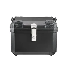 VEVOR Motorcycle Top Case 45L Universal Waterproof ABS Motorcycle Tail Case, Detachable Motorbike Top Box with Security Lock & Leather Liner for Luggage Storage