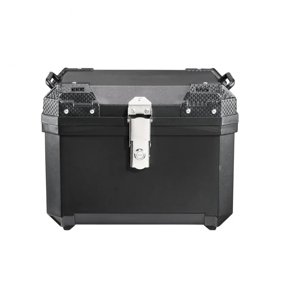 VEVOR Motorcycle Top Case 45L Universal Waterproof ABS Motorcycle Tail Case, Detachable Motorbike Top Box with Security Lock & Leather Liner for Luggage Storage