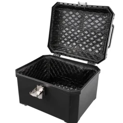 VEVOR Motorcycle Top Case 45L Universal Waterproof ABS Motorcycle Tail Case, Detachable Motorbike Top Box with Security Lock & Leather Liner for Luggage Storage