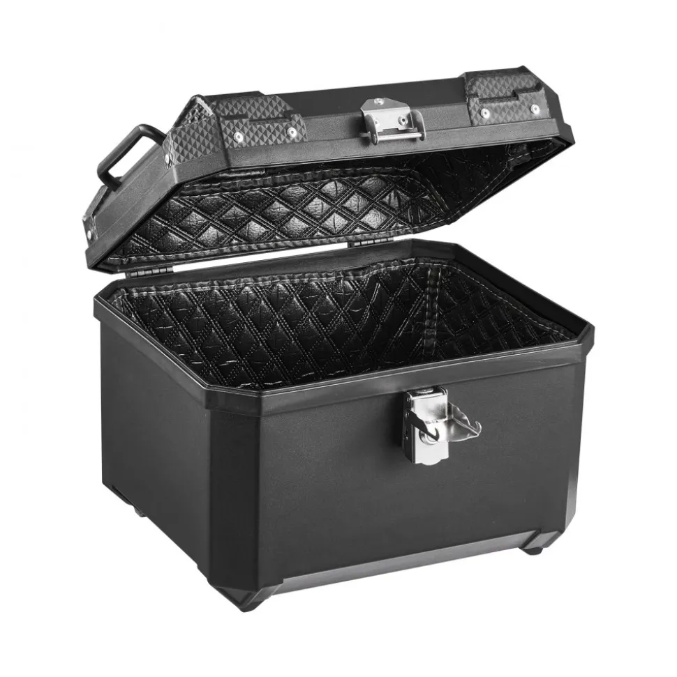 VEVOR Motorcycle Top Case 45L Universal Waterproof ABS Motorcycle Tail Case, Detachable Motorbike Top Box with Security Lock & Leather Liner for Luggage Storage