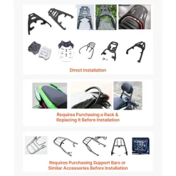 VEVOR Motorcycle Top Case, 65L Universal Aluminum Hard Motorcycle Tail Case, Waterproof Detachable Motorbike Top Box with Security Lock & Leather Liner for Helmets Storage