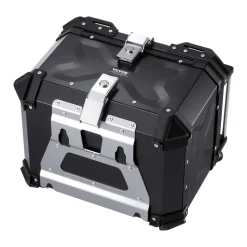 VEVOR Motorcycle Top Case, Universal Aluminum Alloy Motorbike Tail Box with Leather Lining, 55L Waterproof Detachable Motorcycle Top Box with Lock & Back Cushion, Fit for 99% of Motorcycle Frames