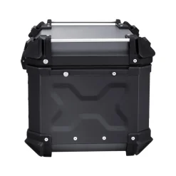 VEVOR Motorcycle Top Case, Universal Aluminum Alloy Motorbike Tail Box with Leather Lining, 55L Waterproof Detachable Motorcycle Top Box with Lock & Back Cushion, Fit for 99% of Motorcycle Frames