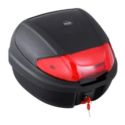 VEVOR Motorcycle Top Case, Universal Durable PP Material Motorbike Tail Box with Reflective Panel, 48L Waterproof Detachable Motorcycle Top Box with Multi-Hole Base, Fit for 99% of Motorcycle Frames