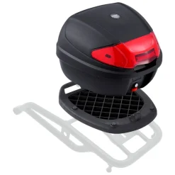 VEVOR Motorcycle Top Case, Universal Durable PP Material Motorbike Tail Box with Reflective Panel, 48L Waterproof Detachable Motorcycle Top Box with Multi-Hole Base, Fit for 99% of Motorcycle Frames