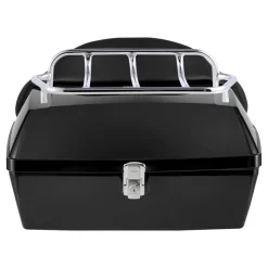 VEVOR Motorcycle Top Case, Universal Durable PP Material Motorbike Tail Box with Reflective Panel, 48L Waterproof Detachable Motorcycle Top Box with Multi-Hole Base, Fit for 99% of Motorcycle Frames