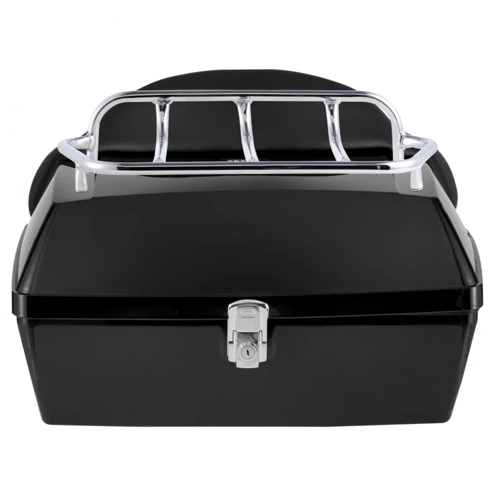 VEVOR Motorcycle Top Case, Universal Durable PP Material Motorbike Tail Box with Reflective Panel, 48L Waterproof Detachable Motorcycle Top Box with Multi-Hole Base, Fit for 99% of Motorcycle Frames