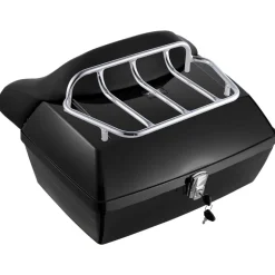 VEVOR Motorcycle Top Case, Universal Durable PP Material Motorbike Tail Box with Reflective Panel, 48L Waterproof Detachable Motorcycle Top Box with Multi-Hole Base, Fit for 99% of Motorcycle Frames