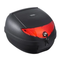 VEVOR Motorcycle Top Case, Universal Durable PP Material Motorbike Tail Box with Reflective Panel, 24L Waterproof Detachable Motorcycle Top Box with Multi-Hole Base, Fit for 99% of Motorcycle Frames