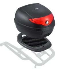 VEVOR Motorcycle Top Case, Universal Durable PP Material Motorbike Tail Box with Reflective Panel, 24L Waterproof Detachable Motorcycle Top Box with Multi-Hole Base, Fit for 99% of Motorcycle Frames