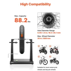 VEVOR Motorcycle Wheel Balancer, 88.2 lbs Capacity, Tire Balancer & Truing Stand with Adjustable Centering Cones and Truing Pointer, Balancing Tools for Most Motorcycles & Bicycles, 35-Inch Wheel Dia