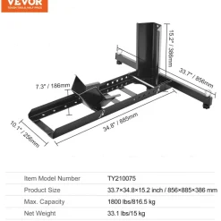 VEVOR Motorcycle Wheel Chock Upright, 1800 lbs Capacity, Heavy-duty Steel Motorcycle Front Wheel Stand with 6 Adjustable Holes, For 15