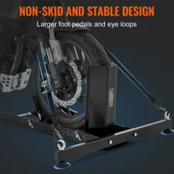 VEVOR Motorcycle Wheel Chock Upright, 1800 lbs Capacity, Heavy-duty Steel Motorcycle Front Wheel Stand with 6 Adjustable Holes, For 15