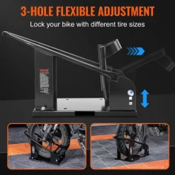 VEVOR Motorcycle Wheel Chock, 1800 lbs Capacity Wheel Cradle Holder, Heavy-duty Steel Motorcycle Front Wheel Stand with 3 Adjustable Holes, For 15"-21" Off-Road Motorcycles, Standard Motorcycles