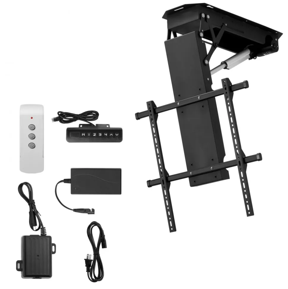 VEVOR Motorized Ceiling TV Mount, TV Wall Mount for 32 to 70 Inch TV, Electric Adjustable Ceiling TV Mount, Motorized Flip Down TV Mount Bracket with Max VESA 24 x 24 in, Fits TVs Up to 110 lbs
