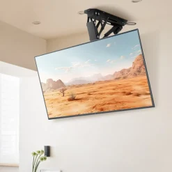 VEVOR Motorized Ceiling TV Mount, TV Wall Mount for 32 to 70 Inch TV, Electric Adjustable Ceiling TV Mount, Motorized Flip Down TV Mount Bracket with Max VESA 24 x 24 in, Fits TVs Up to 110 lbs