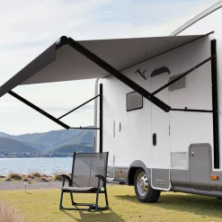 VEVOR Motorized RV Awning Complete Kit, 16' Retractable Awning with Aluminum Alloy Frame, Outdoor Trailer Awning, Fit for Most RVs(Black Fade)