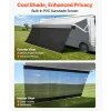 VEVOR Motorized RV Awning Complete Kit & Sunshade Screen, 18.06FT Electric Retractable RV Awning with Aluminum Alloy Frame & Waterproof Fabric, Outdoor Camping Trailer Awnings Fit Most RVs (18FT Type)