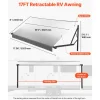 VEVOR Motorized RV Awning Complete Kit, 17.06FT Electric Retractable RV Awning with Aluminum Alloy Frame & Waterproof Fabric, Outdoor Camping Trailer Awnings Fit Most RVs (17FT Type, Gradient Gray)