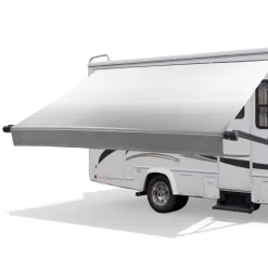 VEVOR Motorized RV Awning Complete Kit, 17.06FT Electric Retractable RV Awning with Aluminum Alloy Frame & Waterproof Fabric, Outdoor Camping Trailer Awnings Fit Most RVs (17FT Type, Gradient Gray)