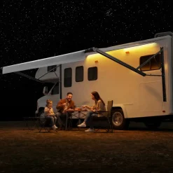 VEVOR Motorized RV Awning Complete Kit, 21.06FT Electric Retractable RV Awning with Aluminum Alloy Frame & Waterproof Fabric, Outdoor Camping Trailer Awnings Fit Most RVs (21FT Type, Gradient Gray)