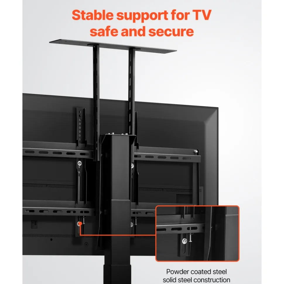 VEVOR Motorized TV Lift Stand, 120 lbs max Load Adjustable TV Lift Stand Mount Bracket, Vertical Electric TV Bracket with Remote Control, Motorized TV Stand with Max VESA 24 x 16 in, for 32-70 in TVs