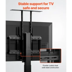 VEVOR Motorized TV Lift Stand, 132 lbs max Load Adjustable TV Lift Stand Mount Bracket, Vertical Electric TV Bracket with Remote Control, for 32-55 in (Not in Cabinet) / 32 - 50 in (in Cabinet) TVs