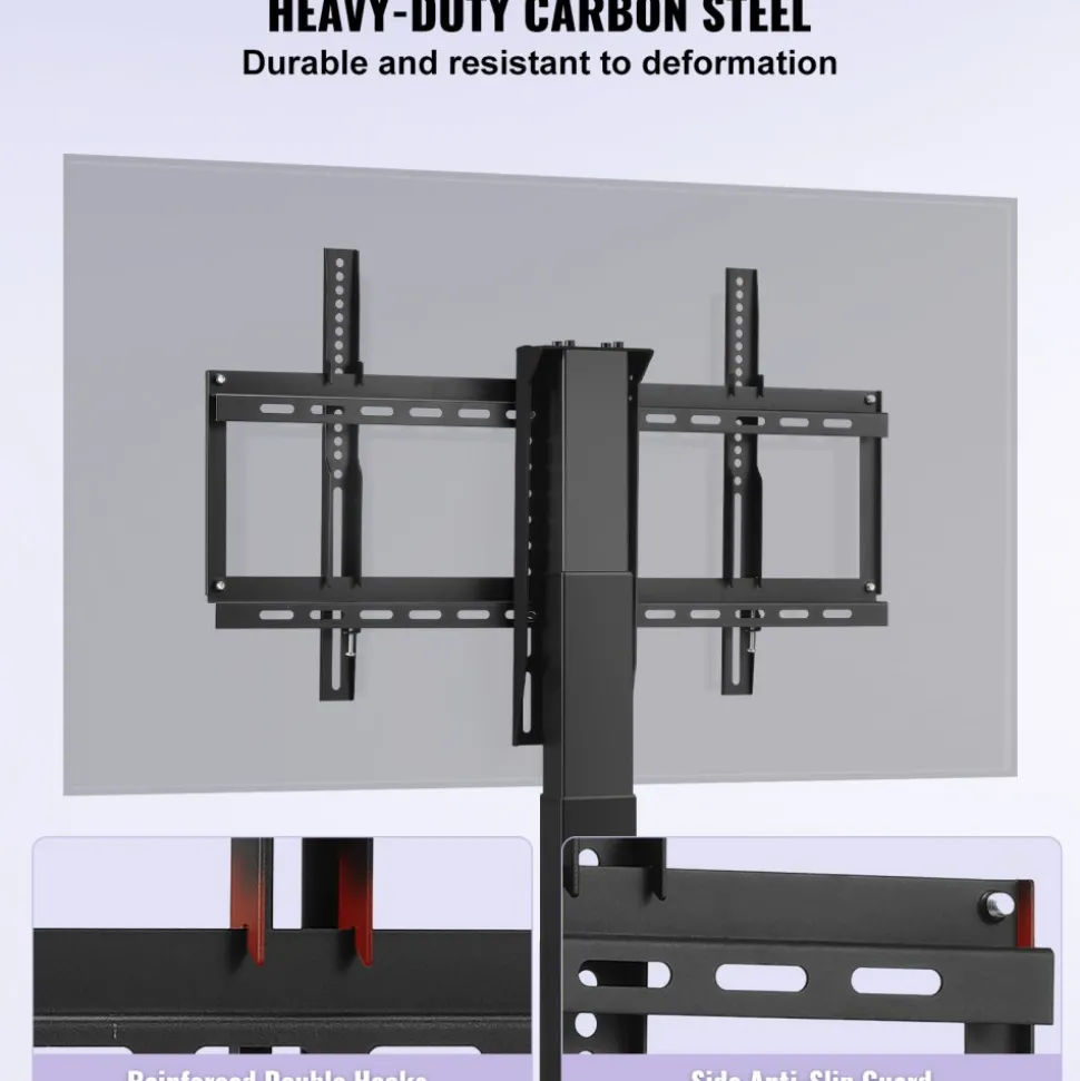 VEVOR Motorized TV Lift Stroke Length 35 Inches Motorized TV Mount Fit for 32-65 Inch TV Lift with Remote Control Height Adjustable 28.7-64.2 Inch,Load Capacity 154 Lbs