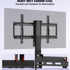 VEVOR Motorized TV Lift with Swivel, Adjustable Height 28.74-68.11 Inch for 32-70 Inch TVs, Remote Controlled, 154 Lbs Capacity, Manual Left/Right Swivel 30°