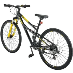 VEVOR Mountain Bike, 29 inch MTB Bicycle with Full Dual Suspension, 24 Speeds Twist Shifting, Comfort Saddle, Dual Disc Brakes, Aluminum Alloy Frame, Adult Sport Cycling Bicycle for Men Women Trail Snow
