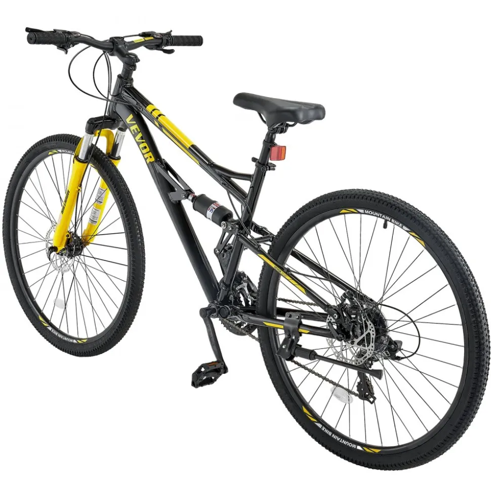 VEVOR Mountain Bike, 29 inch MTB Bicycle with Full Dual Suspension, 24 Speeds Twist Shifting, Comfort Saddle, Dual Disc Brakes, Aluminum Alloy Frame, Adult Sport Cycling Bicycle for Men Women Trail Snow