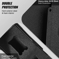 VEVOR Mounted Gun Safe for Pistols, Biometric Gun Safe with Three Quick Access Ways of Fingerprints, Passwords and Keys, Handgun Safe for 1 Pistol for Home, Bedside, Nightstand, Wall