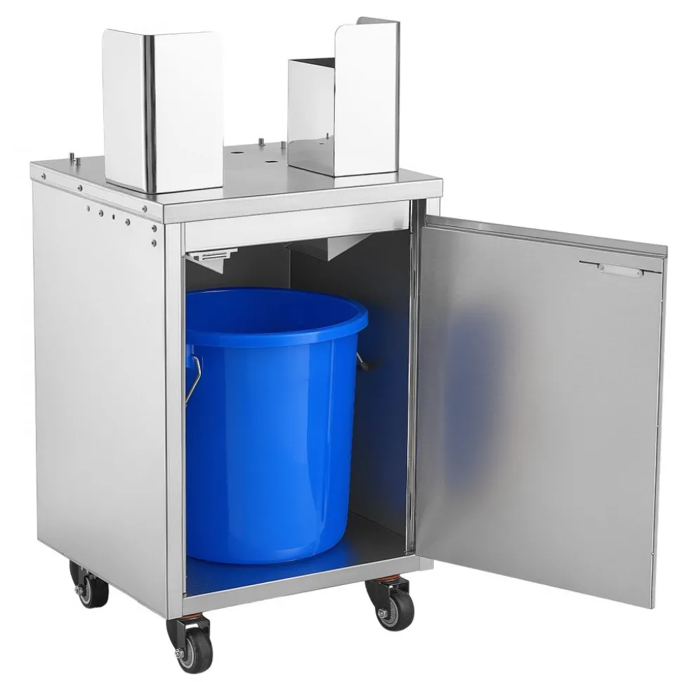 VEVOR Movable Base Cabinet for Orange Juicer, Thickened Stainless Steel Cabinet, 4 Swivel Casters, Compatible with VEVOR NS2000E-4NS2000E-4P Fully Automatic Feed Orange Juicer, Easy Installation