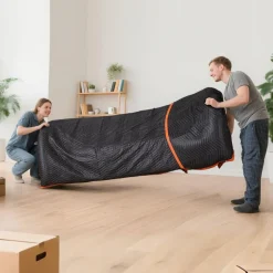 VEVOR Moving Blankets 6 Pcs, 80 x 72 in (35 lbs/dz) Large Packing Blankets with Cotton Filling, Heavy Duty Nonwoven Fabric Padded Moving Blanket for Shipping, Wrapping, Protecting Furniture