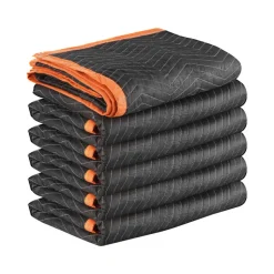 VEVOR Moving Blankets 6 Pcs, 80 x 72 in (35 lbs/dz) Large Packing Blankets with Cotton Filling, Heavy Duty Nonwoven Fabric Padded Moving Blanket for Shipping, Wrapping, Protecting Furniture