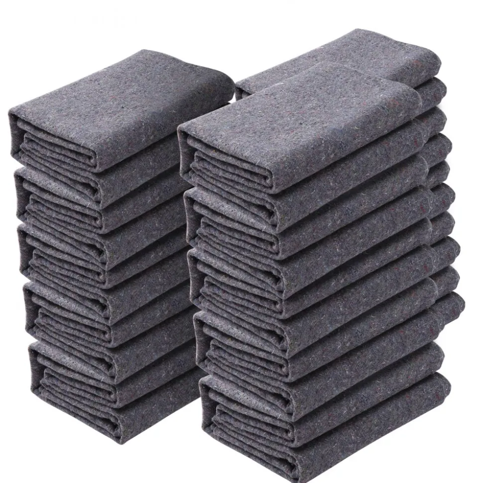 VEVOR Moving Blankets, 72" x 54", 21 lbs/dz Weight, 12 Packs, Professional Recycled Cotton Packing Blanket, Large Heavy Duty Shipping Mover Pads Perfect for Protecting Furniture, Floors, Appliances