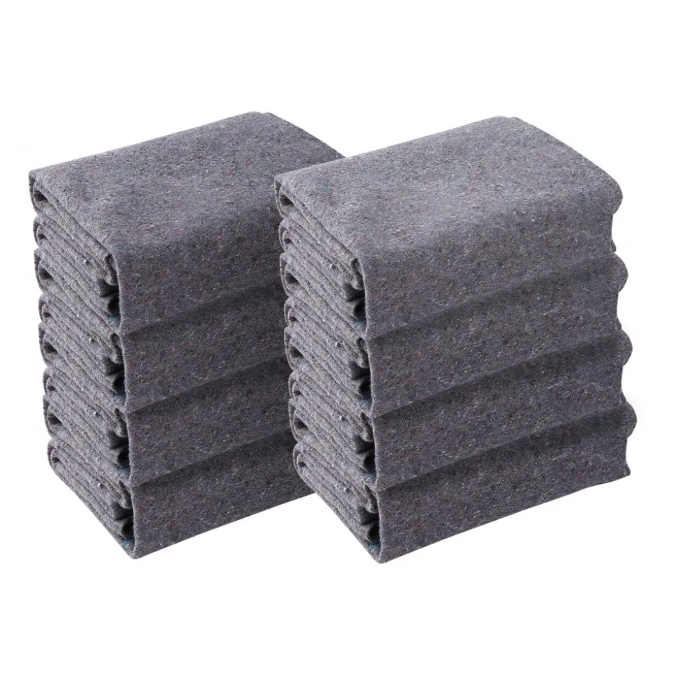 VEVOR Moving Blankets, 72" x 54", 21 lbs/dz Weight, 12 Packs, Professional Recycled Cotton Packing Blanket, Large Heavy Duty Shipping Mover Pads Perfect for Protecting Furniture, Floors, Appliances