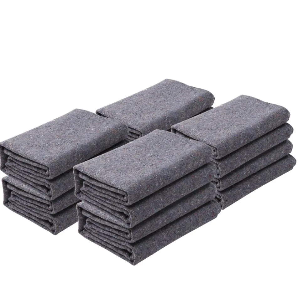 VEVOR Moving Blankets, 72" x 54", 21 lbs/dz Weight, 12 Packs, Professional Recycled Cotton Packing Blanket, Large Heavy Duty Shipping Mover Pads Perfect for Protecting Furniture, Floors, Appliances