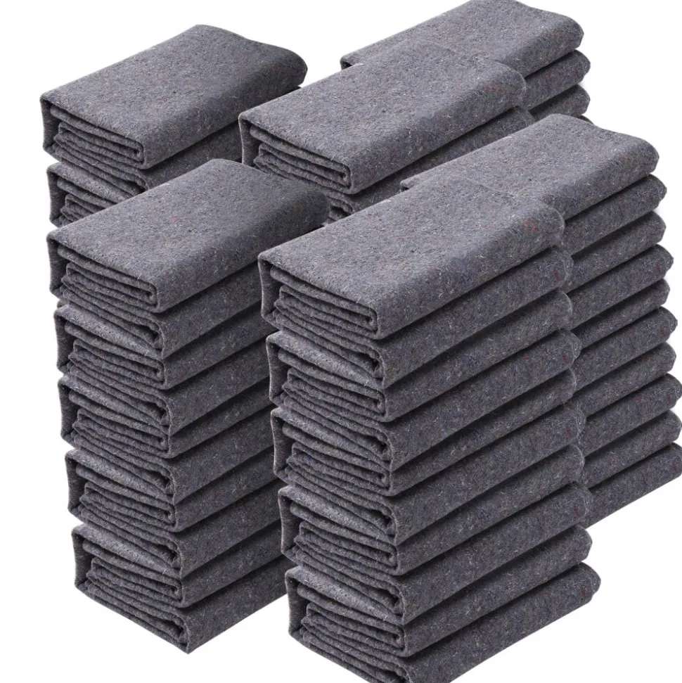 VEVOR Moving Blankets, 72" x 54", 21 lbs/dz Weight, 24 Packs, Professional Recycled Cotton Packing Blanket, Large Heavy Duty Shipping Mover Pads Perfect for Protecting Furniture, Floors, Appliances