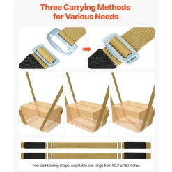 VEVOR Moving Straps, Supports up to 1000 lbs, 2-Person Lifting and Moving System with 2 Harness Straps & 2 Load-bearing Straps, Adjustable Lifting Shoulder Straps Move Furniture Appliances Mattresses
