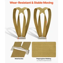 VEVOR Moving Straps, Supports up to 1000 lbs, 2-Person Lifting and Moving System with 2 Harness Straps & 1 Load-bearing Strap, Adjustable Lifting Shoulder Straps Move Furniture Appliances Mattresses